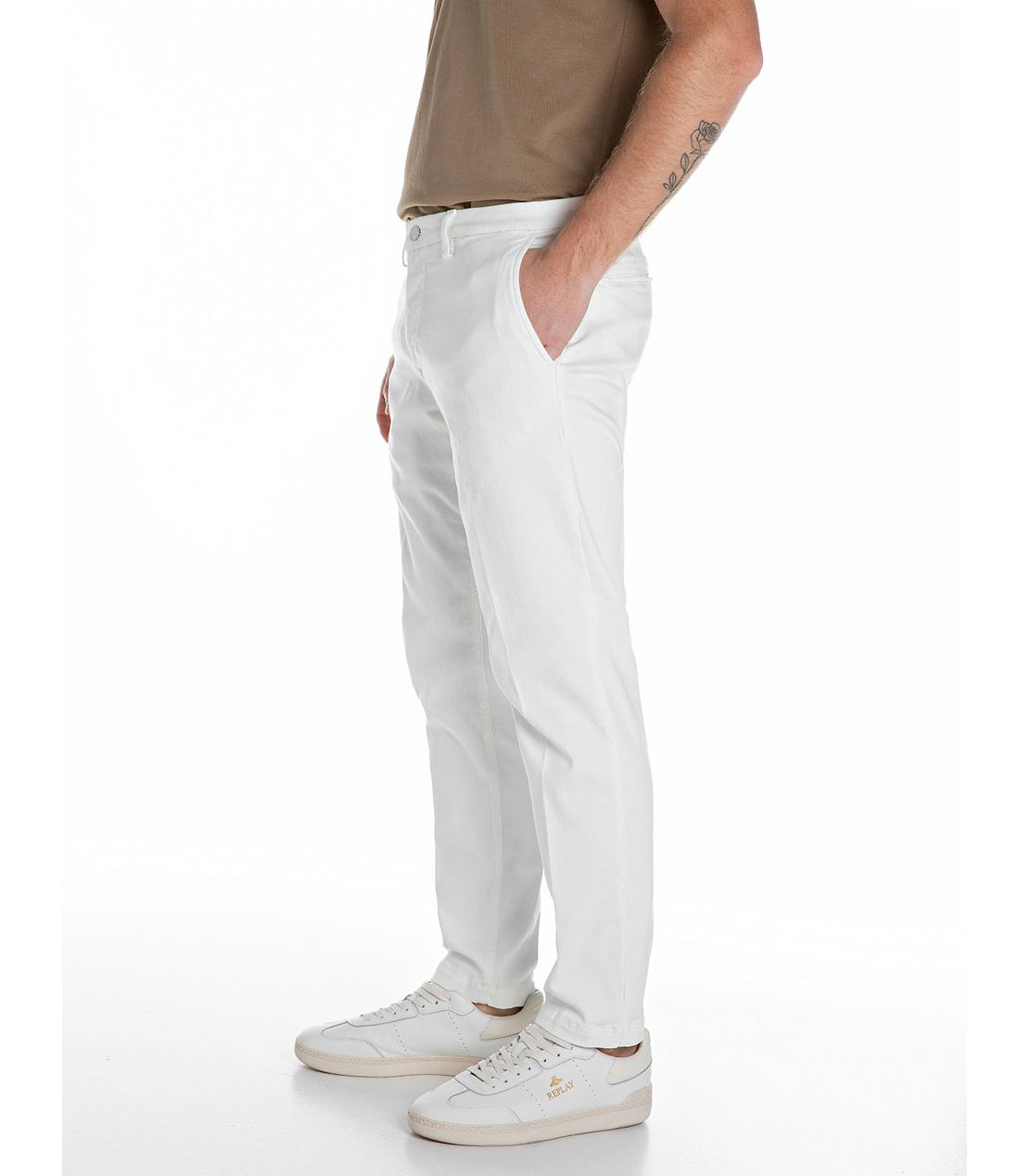 レギュラースリムBENNI Hyperflex Color スーパーストレッチチノパンツ 詳細画像 ナチュラルホワイト 4